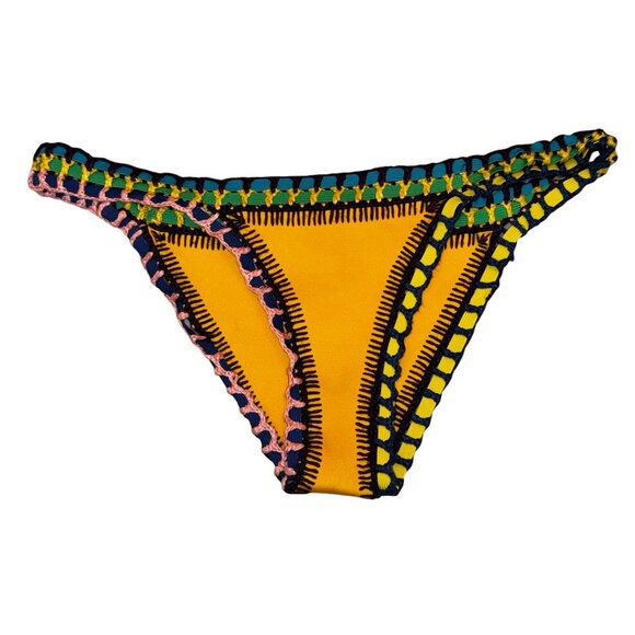 Kiini Crochet Yellow Bikini Bottoms Size Medium - Picture 3 of 12